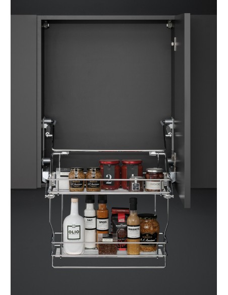 600mm Wall Pull Down Shelves Vibo Kitchen Gas Spring 2 Tier Hinged 50459232