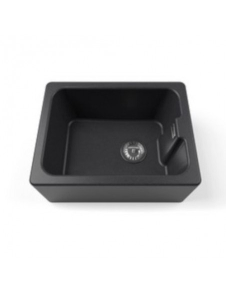 600mm Maya Black Granite Belfast Kitchen Sink FREE Waste 1810 Classic MU/595/BEL/BL/1001
