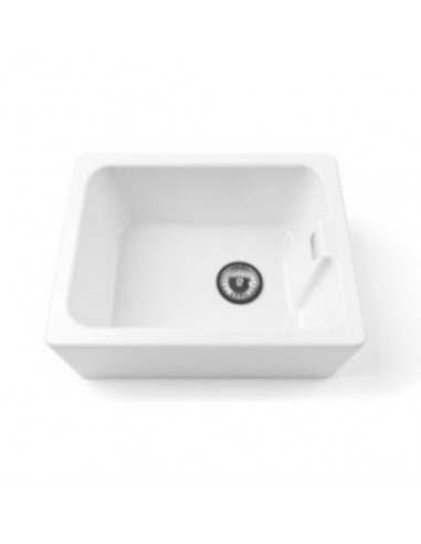 600mm White Granite Belfast Kitchen Sink Deep Sit-On FREE Waste 1810 MU/595/BEL/WH/1000