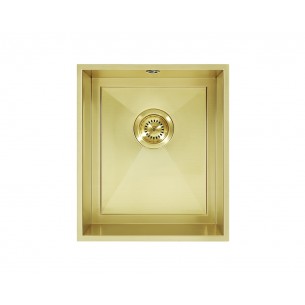 90mm Waste Gold Kitchen Sink Basket Strainer Plug / Overflow 2