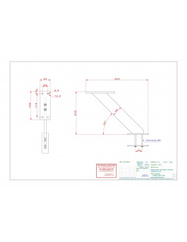 Inclined Breakfast Bar Support Worktop Mounting Matt Aluminium 50514933