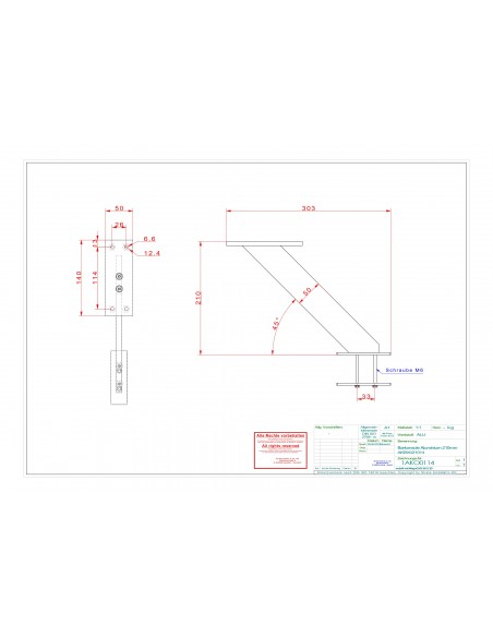 Inclined Breakfast Bar Support Worktop Mounting Matt Aluminium 50514933