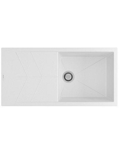Clearwater RIO Polar Granite White D100L Kitchen Sink Chrome Waste RIOD100LPO