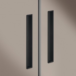 Inset Door Handle Black Matt 160mm Centres Cubic Suits Sliding Doors 15111641 2