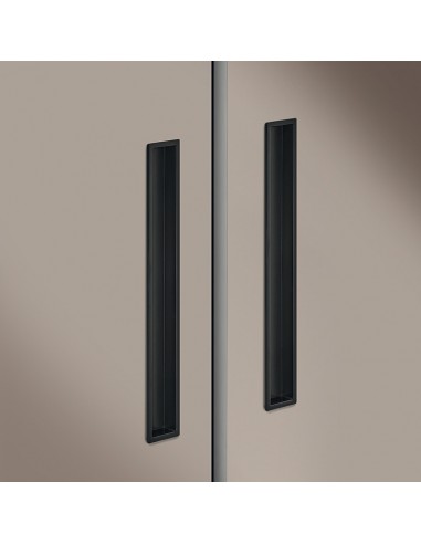 Inset Door Handle Black Matt 160mm Centres Cubic Suits Sliding Doors 15111641