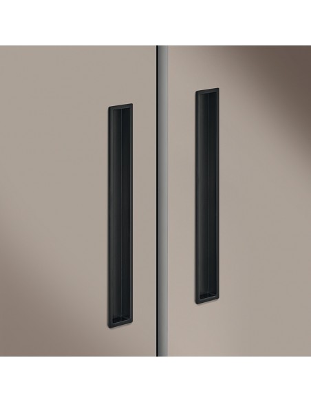Inset Door Handle Black Matt 160mm Centres Cubic Suits Sliding Doors 15111641