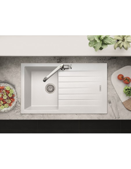 Clearwater Tivoli D100S Polar White Granite Kitchen Sink & Waste TIVD100SPO