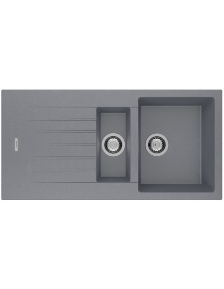 Clearwater Tivoli D150 Croma Grey Granite Kitchen Sink & Waste TIVD150CR