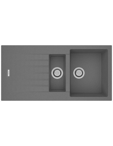 Clearwater Tivoli D150 Concrete Quarsil Granite Kitchen Sink & Waste TIVD150CN