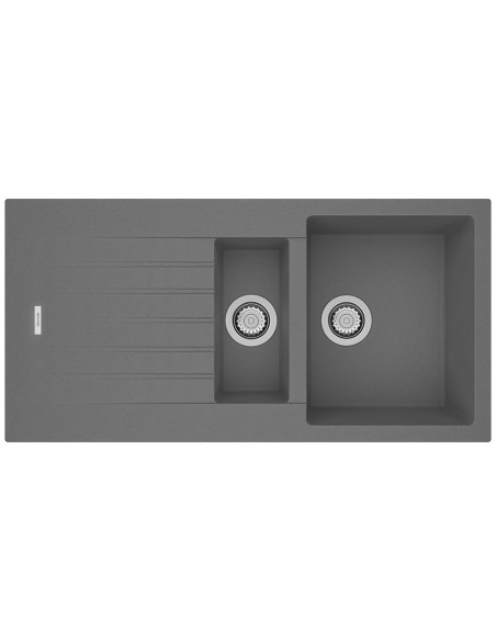 Clearwater Tivoli D150 Concrete Quarsil Granite Kitchen Sink & Waste TIVD150CN