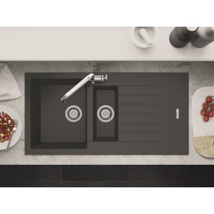 Clearwater Tivoli Granite Basalt Kitchen Sink 1.5 Bowl & Waste Kit TIVD150BA