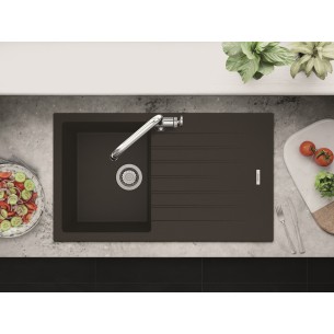 Clearwater Tivoli Granite Mocha Kitchen Sink 1.0 Quarsil + Waste Kit TIVD100SMC