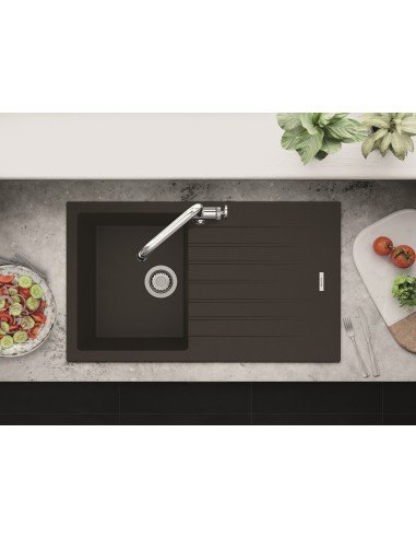 Clearwater Tivoli Granite Mocha Kitchen Sink 1.0 Quarsil + Waste Kit TIVD100SMC