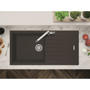 Clearwater Tivoli Kitchen Sink Granite Quarsil 1.0 Mocha & Waste Kit TIVD100LMC