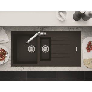 Clearwater Tivoli Mocha Granite Kitchen Sink 1.5 Bowl & Waste Kit TIVD150MC