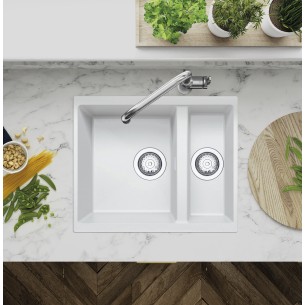 Clearwater Siena N150 Polar White Granite Kitchen Sink Waste & Plumb SIEN150PO