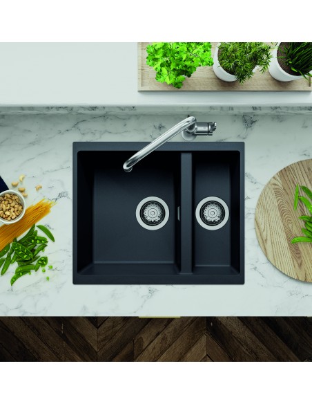 Clearwater Siena Nero 1.5 Kitchen Sink Under Inset Granite Waste Inc SIEN150NE