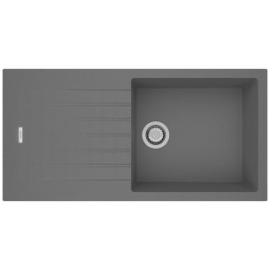 Clearwater Tivoli Granite Concrete Kitchen Sink 1.0 Quarsil + Waste TIVD100LCN