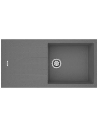 Clearwater Tivoli Granite Concrete Kitchen Sink 1.0 Quarsil + Waste TIVD100LCN