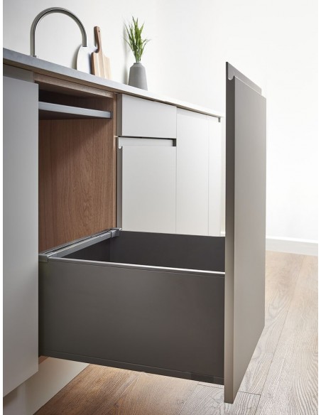 450mm ECO-Base Kitchen Waste Bin 64L Legrabox Tip-On Blumotion Grey