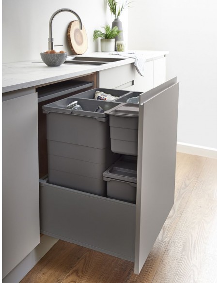 600mm ECO-Base TIP ON Ninka Waste Bin 108.2L Blum Legrabox Drawer ECO108GTIP