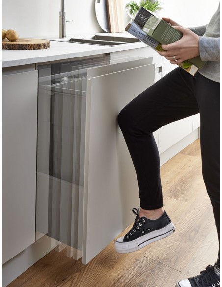 600mm Ninka ECO-Base Waste Bin 108.2L Blum Legrabox Drawer Black ECO108B