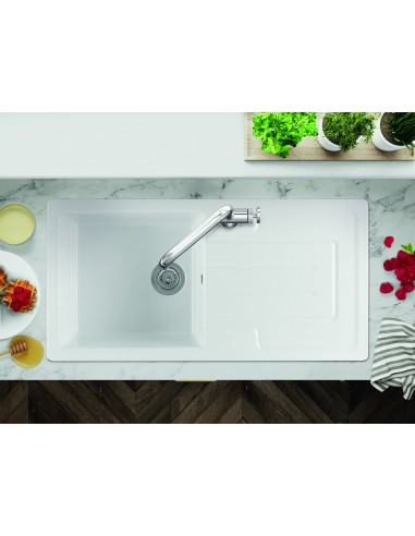 Thomas Denby Jarla 1.0 Bowl Large Kitchen Sink Ceramic White 1000x500 JAR1010