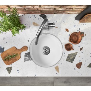 Thomas Denby Metro Round 1.0 Bowl Kitchen Sink Ceramic Inset / Under MET1060W 2