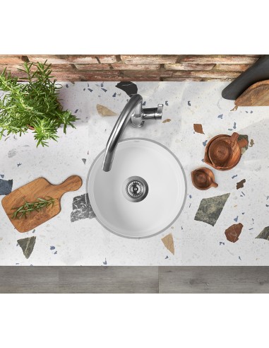 Thomas Denby Metro Round 1.0 Bowl Kitchen Sink Ceramic Inset / Under MET1060W