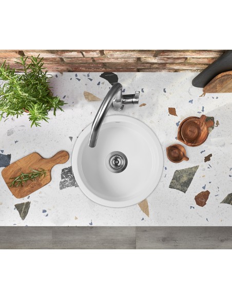 Thomas Denby Metro Round 1.0 Bowl Kitchen Sink Ceramic Inset / Under MET1060W