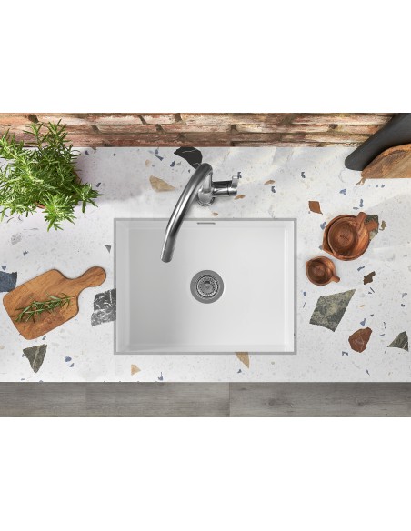 Thomas Denby Metro Large Kitchen Sink Ceramic White Top Or Undermount MET1050W