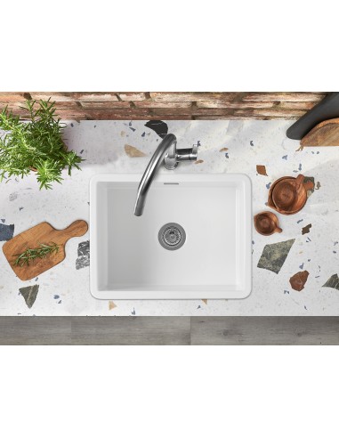 Thomas Denby Metro Large Kitchen Sink Ceramic White Top Or Undermount MET1050W