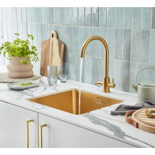 Clearwater Salsa Brass 1.0 Bowl Kitchen Sink Under / Inset PVD 2