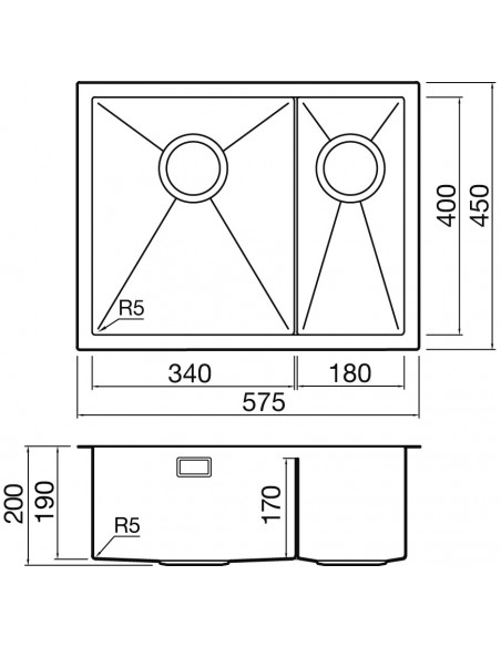 Clearwater Volta VL53LBL Black PVD 1.5 Kitchen Sink Under Inset