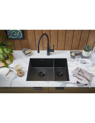 Clearwater Volta VL53LBL Black PVD 1.5 Kitchen Sink Under Inset