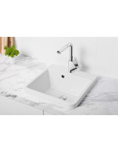 Thomas Denby Utility Sink Sit On Inset FREE Waste 1.0 Bowl Ceramic UT510/CW2010