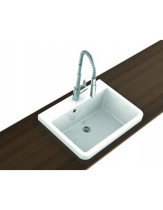 Thomas Denby Utility Sink Sit On Inset FREE Waste 1.0 Bowl Ceramic UT510/CW2010 2