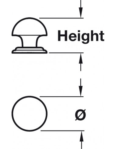 Polished Nickel Door Knob Handle 38 x 37mm