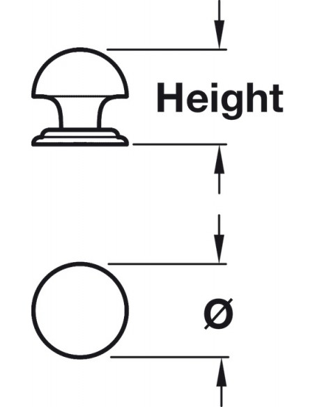 Polished Nickel Door Knob Handle 38 x 37mm