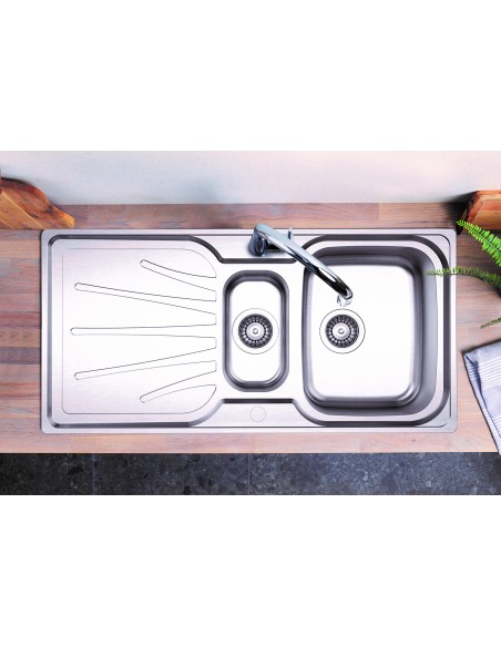 Clearwater Deep Blue 1.5 Bowl Kitchen Sink Brushed Stainless Steel DB15B