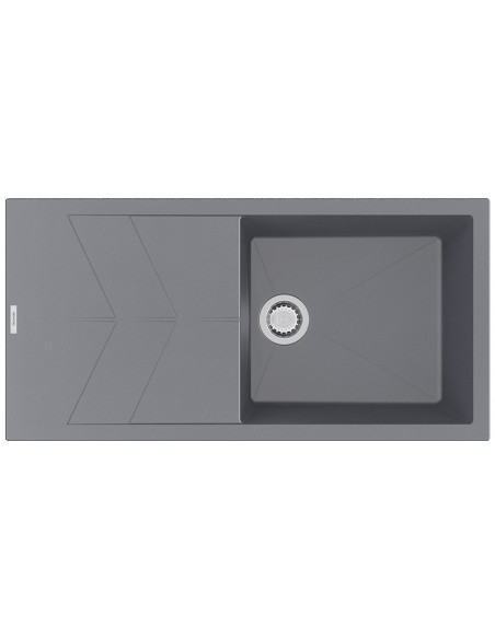 Clearwater RIO D100 Croma Grey Granite Kitchen Sink Chrome Waste RIOD100LCR