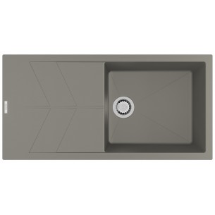 Clearwater RIO Concrete D100L Granite Kitchen Sink Chrome Waste RIOD100LCN
