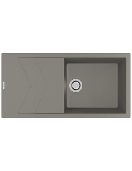 Clearwater RIO Concrete D100L Granite Kitchen Sink Chrome Waste RIOD100LCN