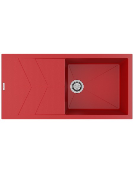 Clearwater RIO Poppy D100 Red Granite Kitchen Sink & Chrome Waste RIOD100LPP