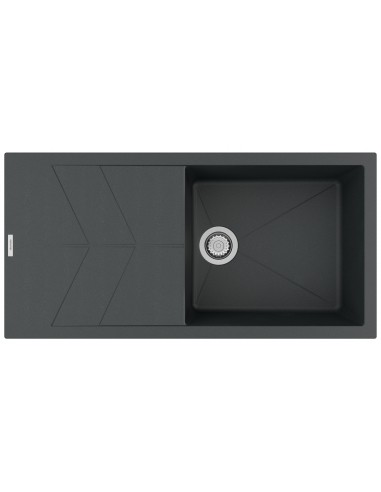 Clearwater RIO Basalt D100L Granite Kitchen Sink Chrome Waste RIOD100LBA