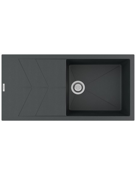 Clearwater RIO Basalt D100L Granite Kitchen Sink Chrome Waste RIOD100LBA