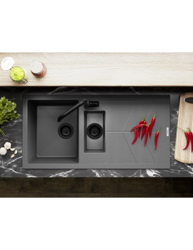 Clearwater RIO Granite Sink Kitchen 1.5 Bowl Croma Grey Waste Plumbing RIOD150CR Upgraded WASTE