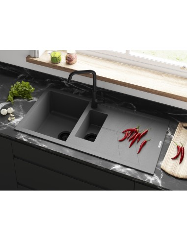 Clearwater RIO Granite Sink Kitchen 1.5 Bowl Croma Grey Waste Plumbing RIOD150CR UPGRADED WASTE