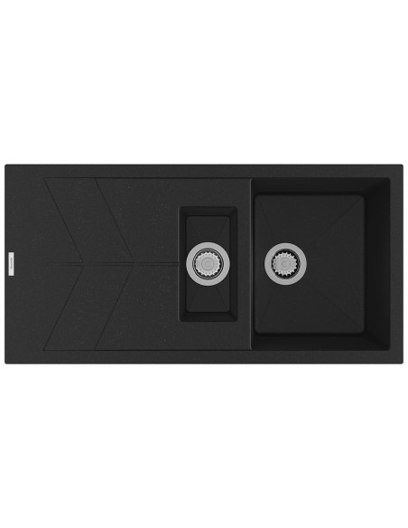 Clearwater RIO Onyx 1.5 Black Granite Kitchen Sink Waste & Plumbing RIOD150ON