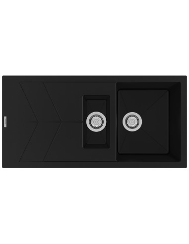 Clearwater RIO 1.5 Nero Black Granite Kitchen Sink Waste Plumbing RIOD150NE